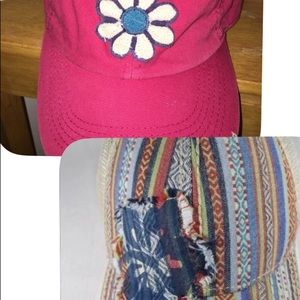 2 caps!!  Pistil golfer/trucker/beach hat and cute pink hat with a flower